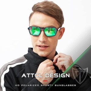 ATTCL Gafas de sol polarizadas para hombre, gafas deportivas casuales con protección UV, marco hexagonal TR90