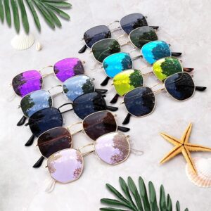 Sunier Gafas de Sol Mujere Hombre Polarizadas, Gafas de Sol Cuadradas Moda Para Mujer, Marco de Metal Hexagonal Ultraligero con Tonos Protección UV400