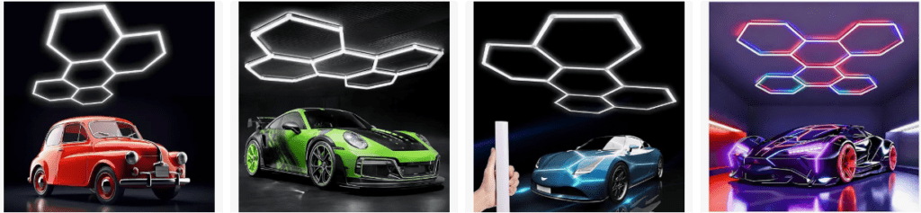 Iluminación LED Hexagonal para Garaje y Talleres