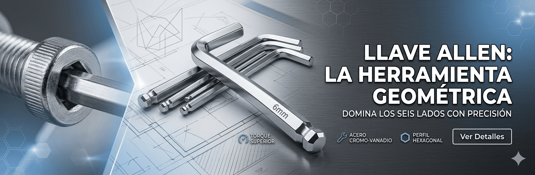 llave Allen mundo hexagonal