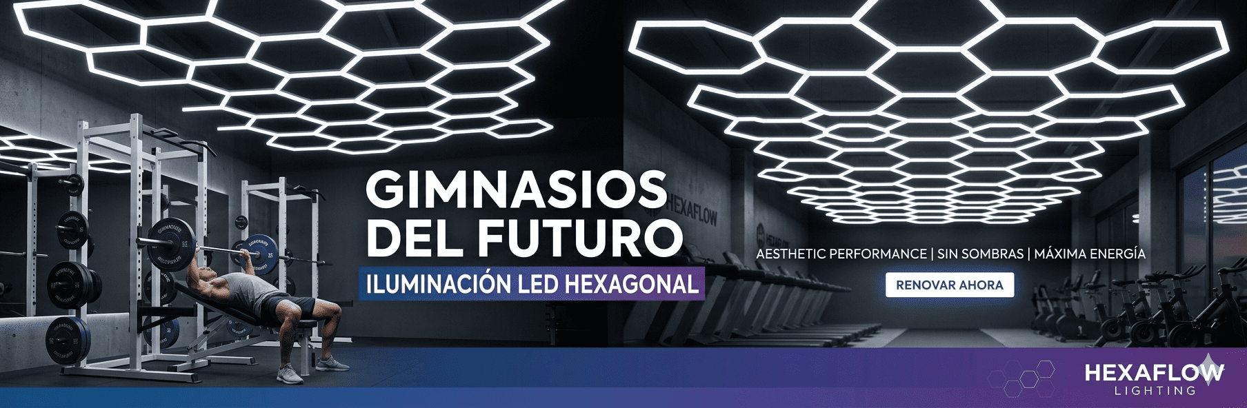 LED Hexagonal para Gimnasios