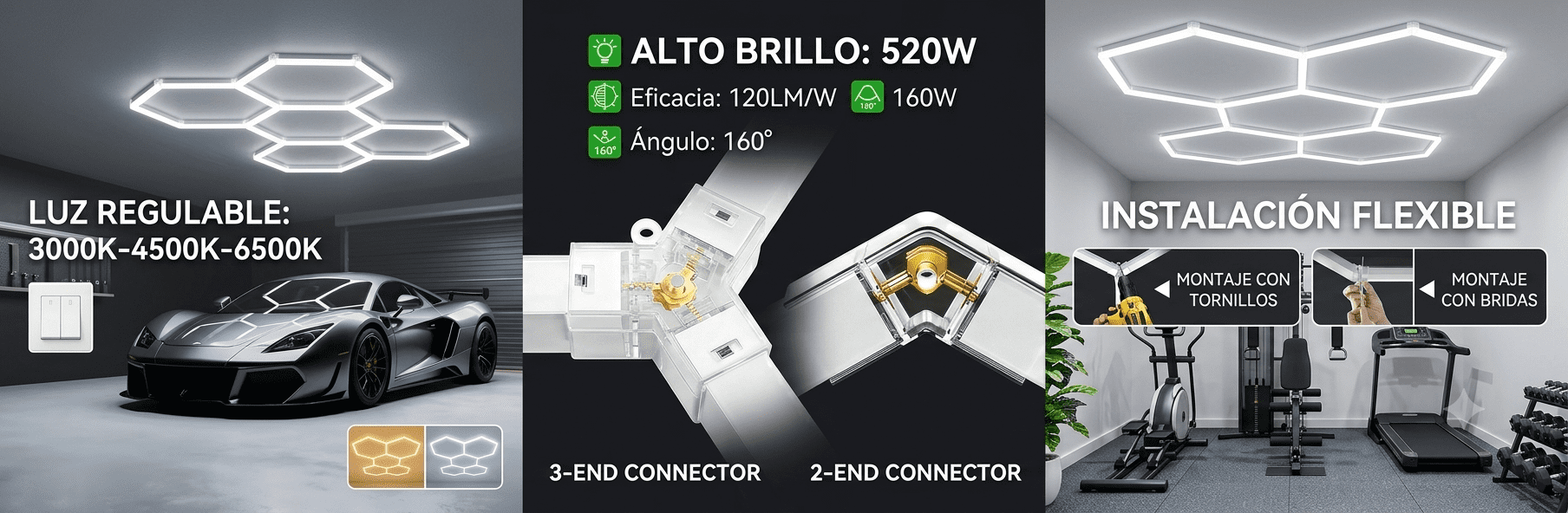 Lámpara LED Hexagonal Regulable