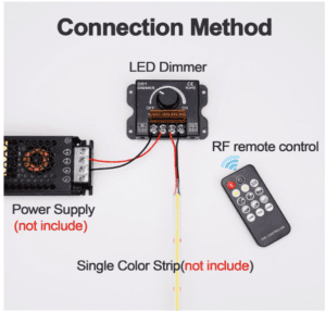 GOMING DC 5V 12V 24V 30A RF LED Dimmer PWM Controlador de Atenuación Control Inalámbrico o a Través de la Perilla para Ajustar el Brillo Adecuado para Tiras de luces LED